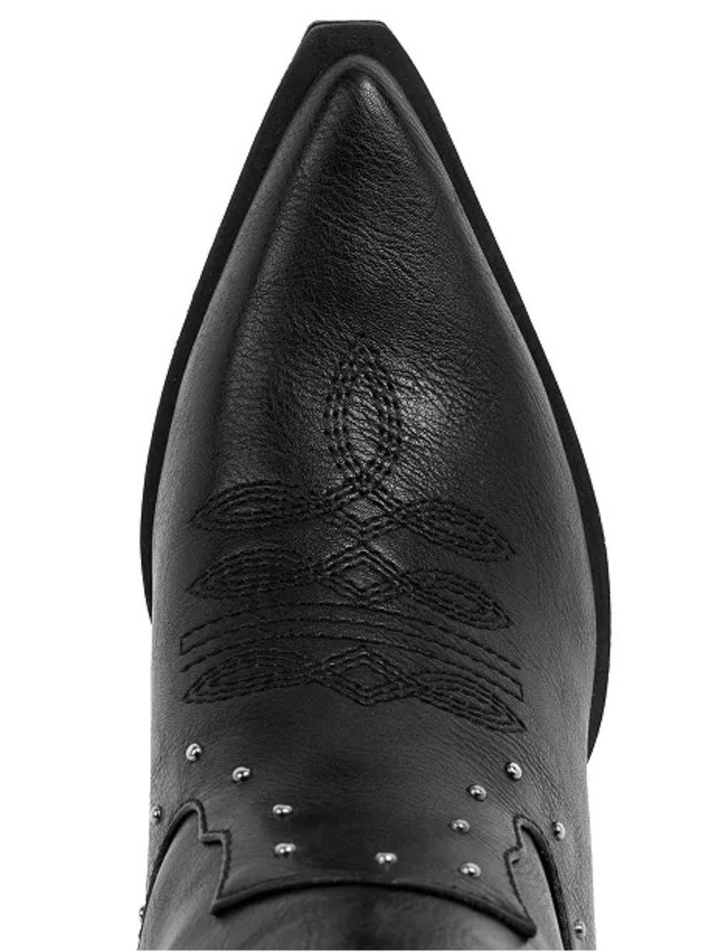 🖤🖤 Sugar Black Smooth Women's Nails Studs Pointed Toe Boots - Picture 4 of 5